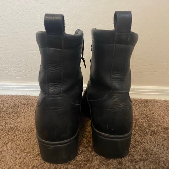 Dansko Kiltie Lace Up Leather Boots Womens Size 40 Black 9 9.5 Prairie Grunge - Picture 4 of 8